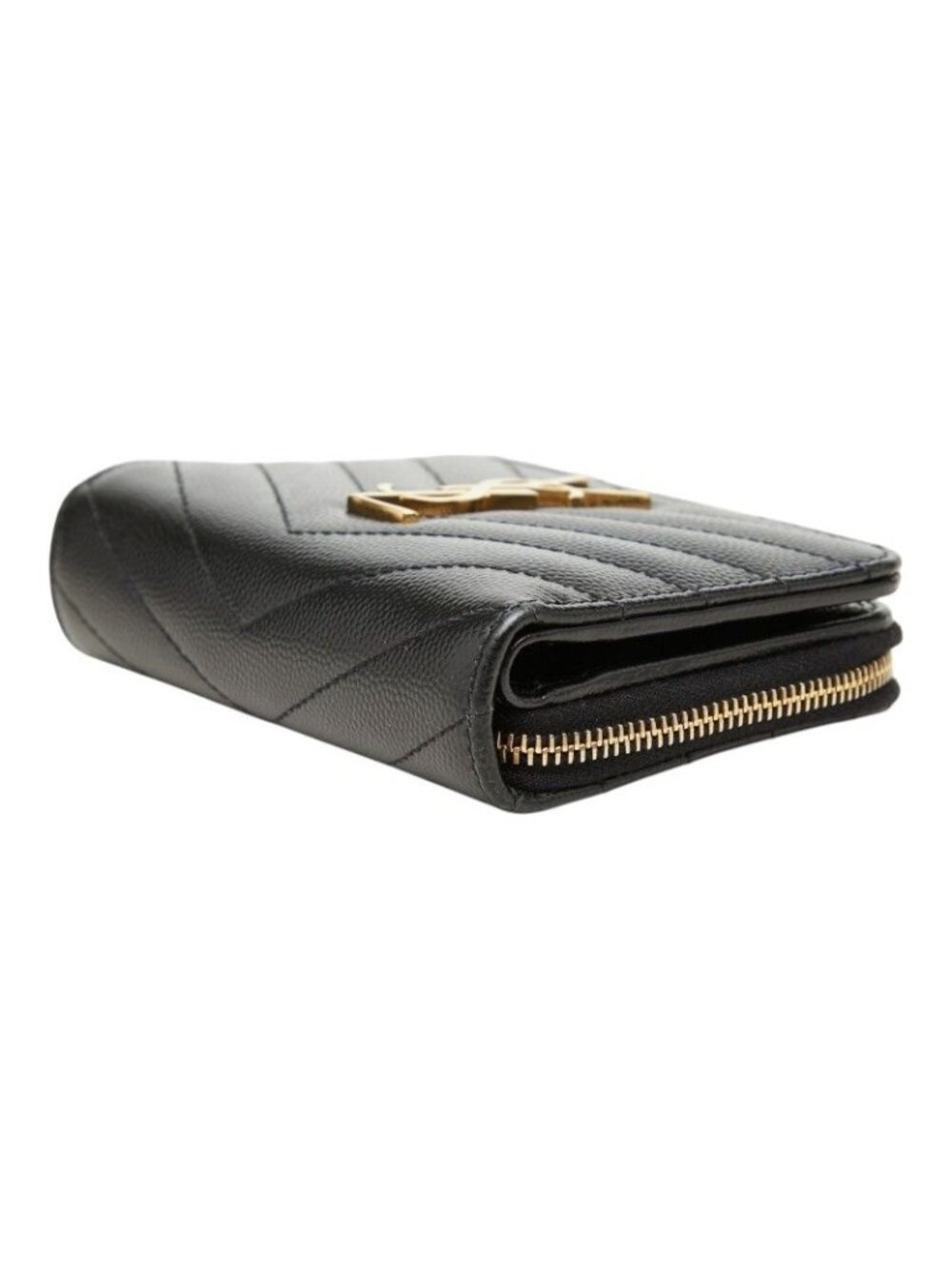 Saint Laurent YSL Logo V-stitch Bifold Wallet Black Caviar Leather - Picture 4 of 9